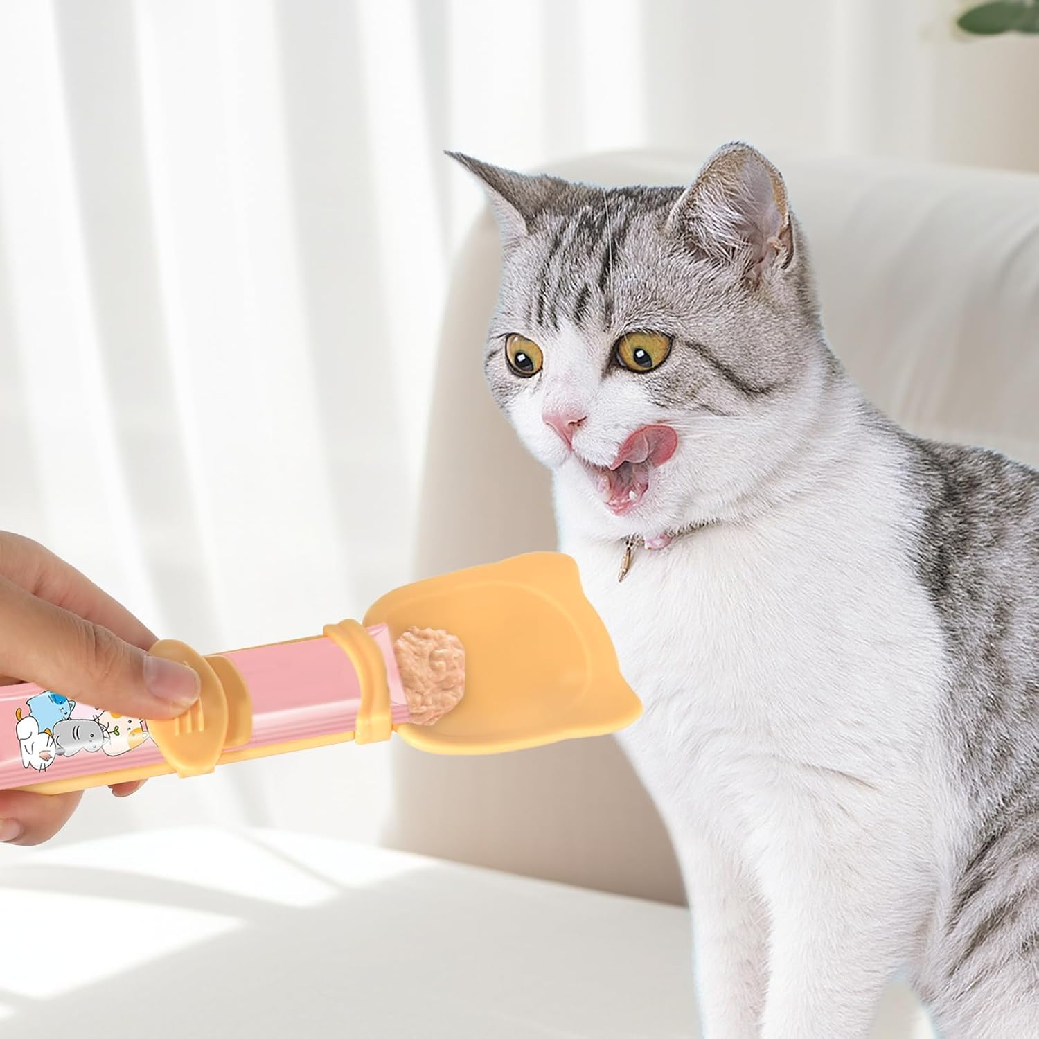 Cat Food Spoon, Cat Strips, Squeeze Spoon, Pack of 3, Cat Treat Spoon, Cat Strips, Strip, Happy Spoon, Pet Feeder, Cat Spoon, Cat Snack Spoon for Pets