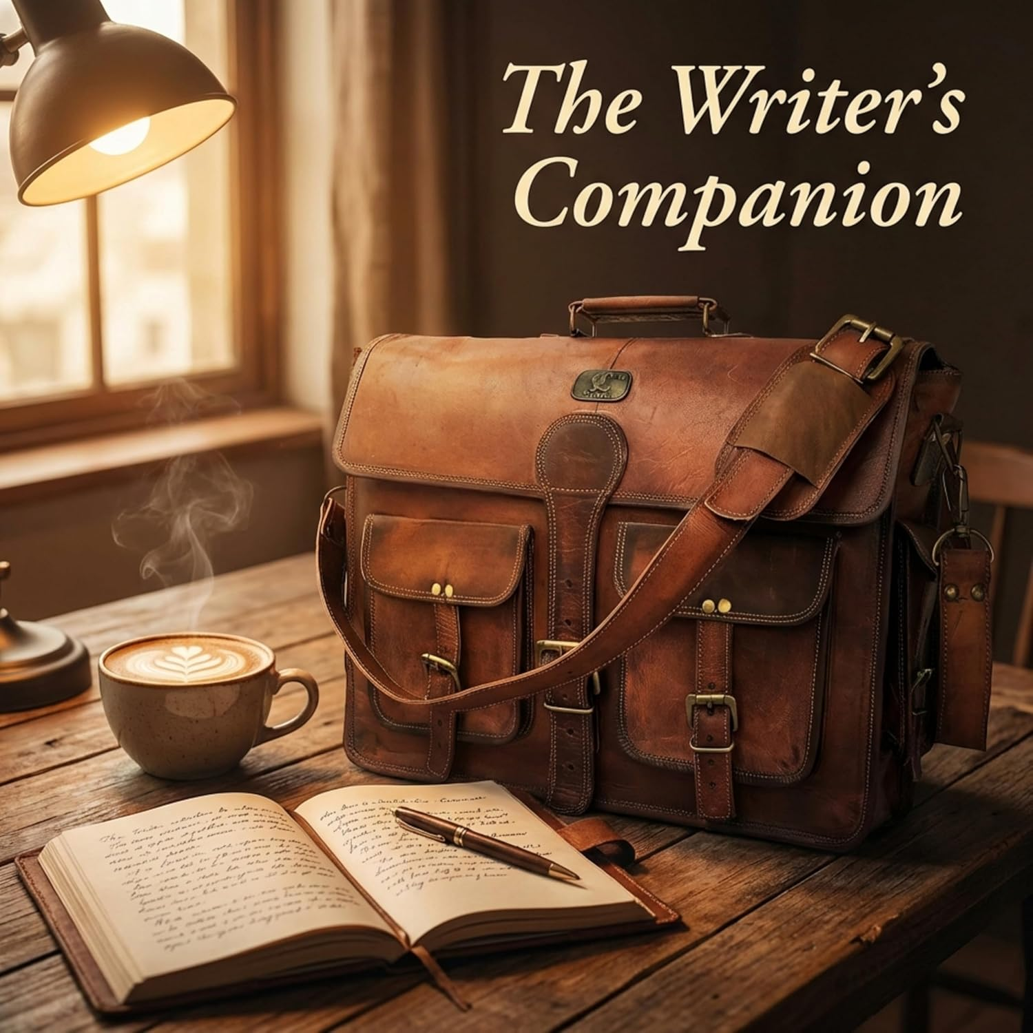 Cuero Vintage Handmade Leather Travel Crossbody Laptop Briefcase for Men and Women