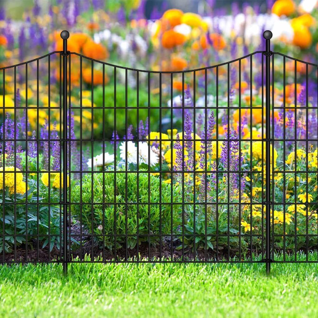 Springup 10 Panels Fence Outdoor No Dig for Yard Decorative Garden Fence Animal Barrier for Dogs Rustproof Metal Wire Garden Edging Fence and Borders Fencing Stakes image number 3