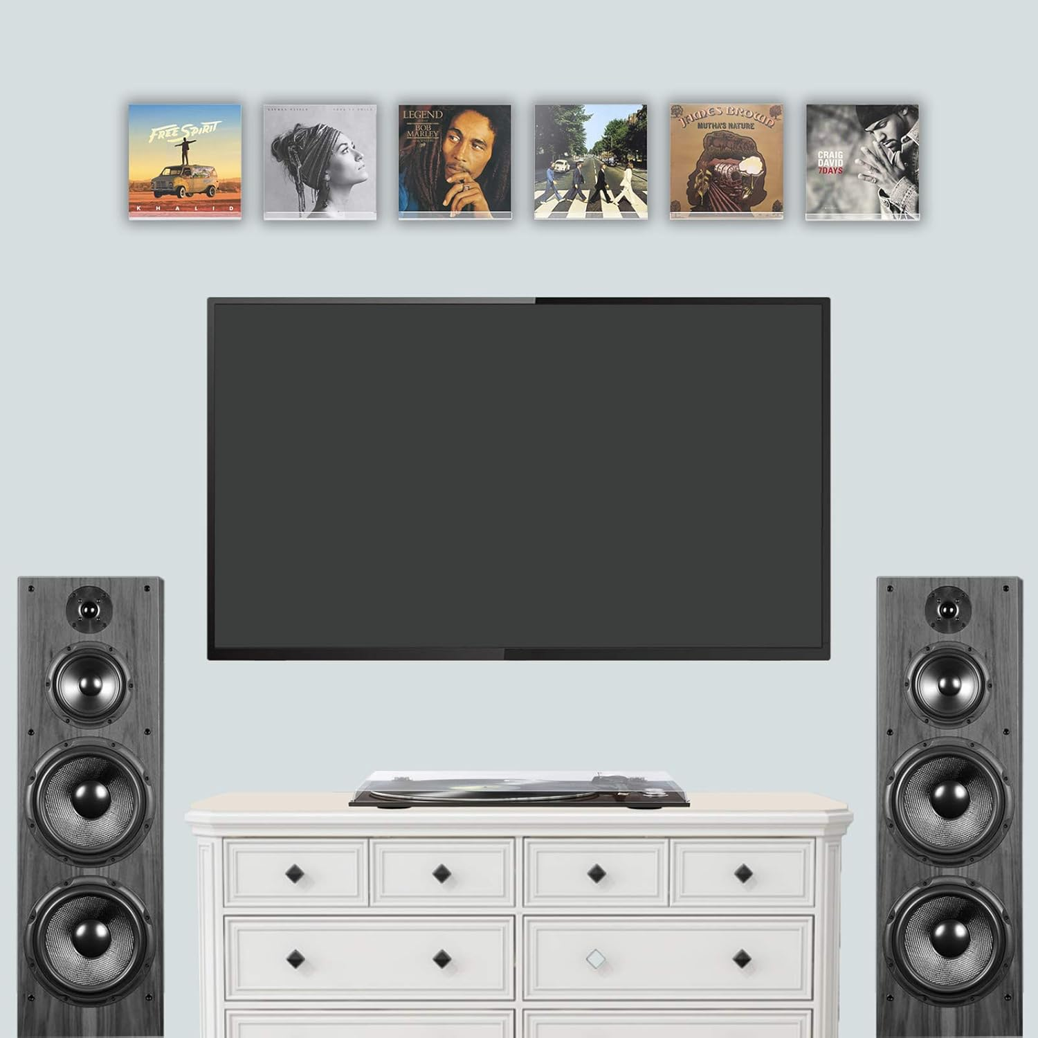 XOHYW Clear LP Vinyl Record Wall Mount Shelf, 6 Pack 12 Inch Acrylic Album Record Holder Display Rack, Floating Shelves Perfect for Style Office Home image number 2