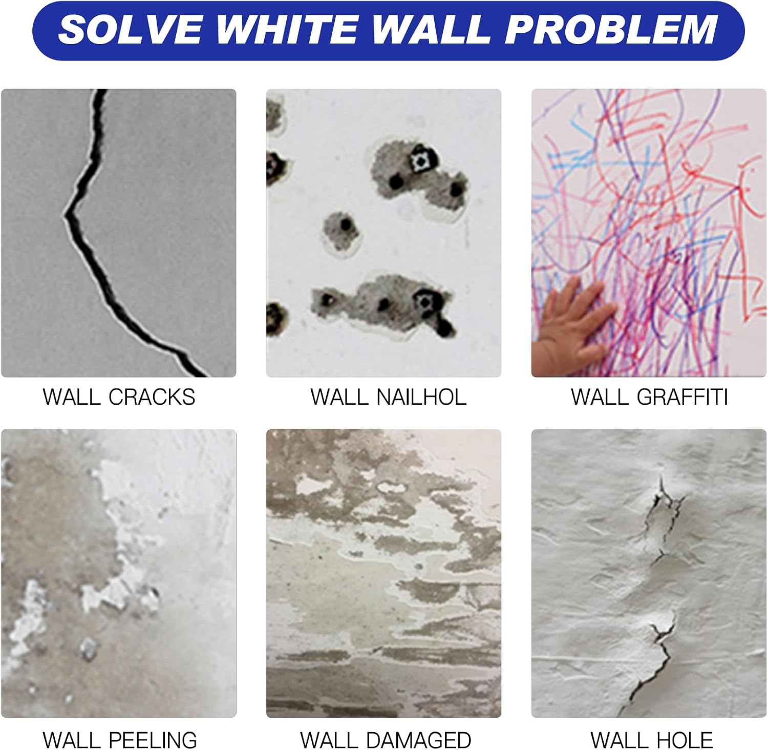 SEISSO Drywall Repair Kit with Scraper, 100G*2 Wall Spackle Repair Paste, Wall Mending Agent, Easy to Fill Holes in Home Wall and Quick Repair Crack, Plaster Wall Repair - 200G Wall Paste image number 4