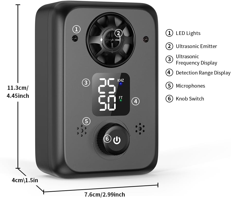 Pet-Tech Ultrasonic Dog House Automatic Bark Control Device, with 5 Frequencies, Sound-Activated Speakers, Rechargeable Battery, Water Resistant, Indoor and Outdoor Use image number 5