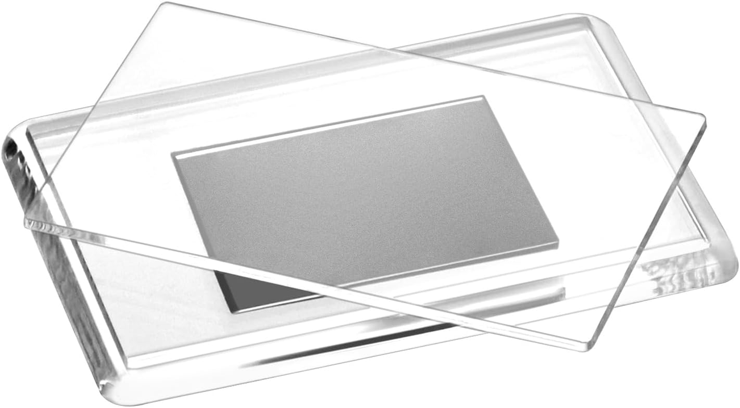 QWORK&reg; Pack of 20 Mini Magnetic Picture Frames for Photos 7 X 4.5 Cm, Clear Acrylic Picture Frames for Fridge Weddings Parties image number 3