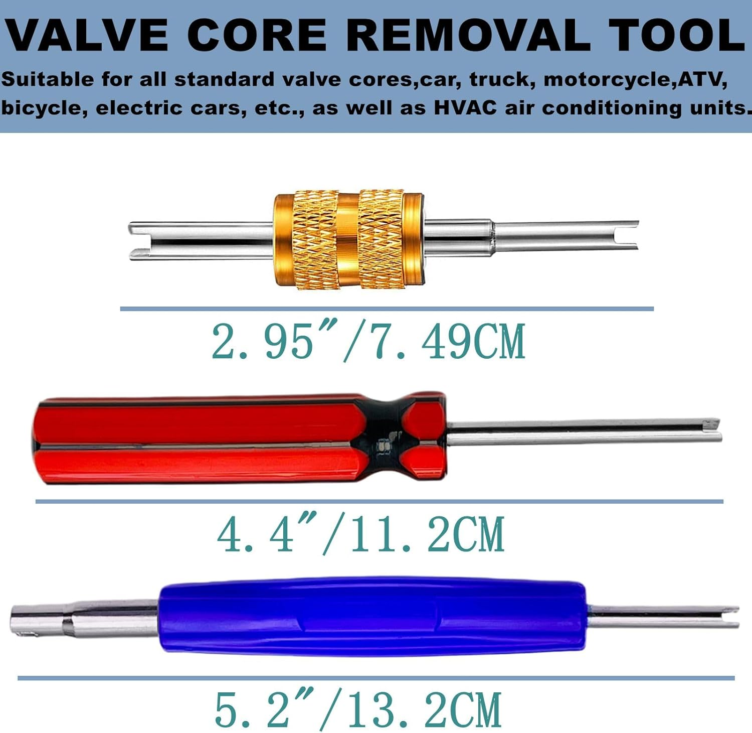 Tire Valve Stem Removal Tool Kit, R134 R12 A/C HVAC Air Conditioner Schrader Valve Stem Core Remover Tool (6PCS VAVLE Tools) image number 4