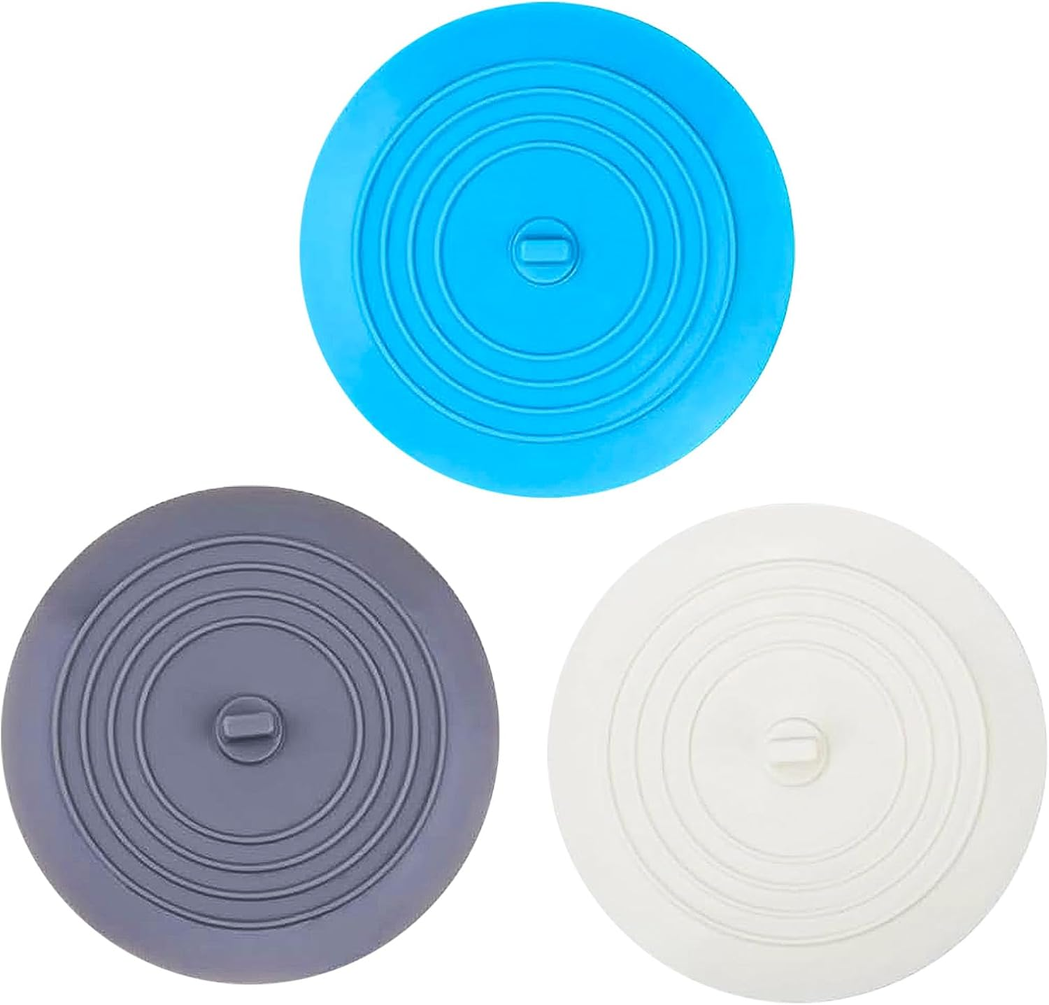 Bathtub Sink Plug, 5-Inch Tub Stopper Cover, Silicone Bathtub Plug with Flat Suction Design, Essential for Bathroom Kitchen Laundry (3 Pack)