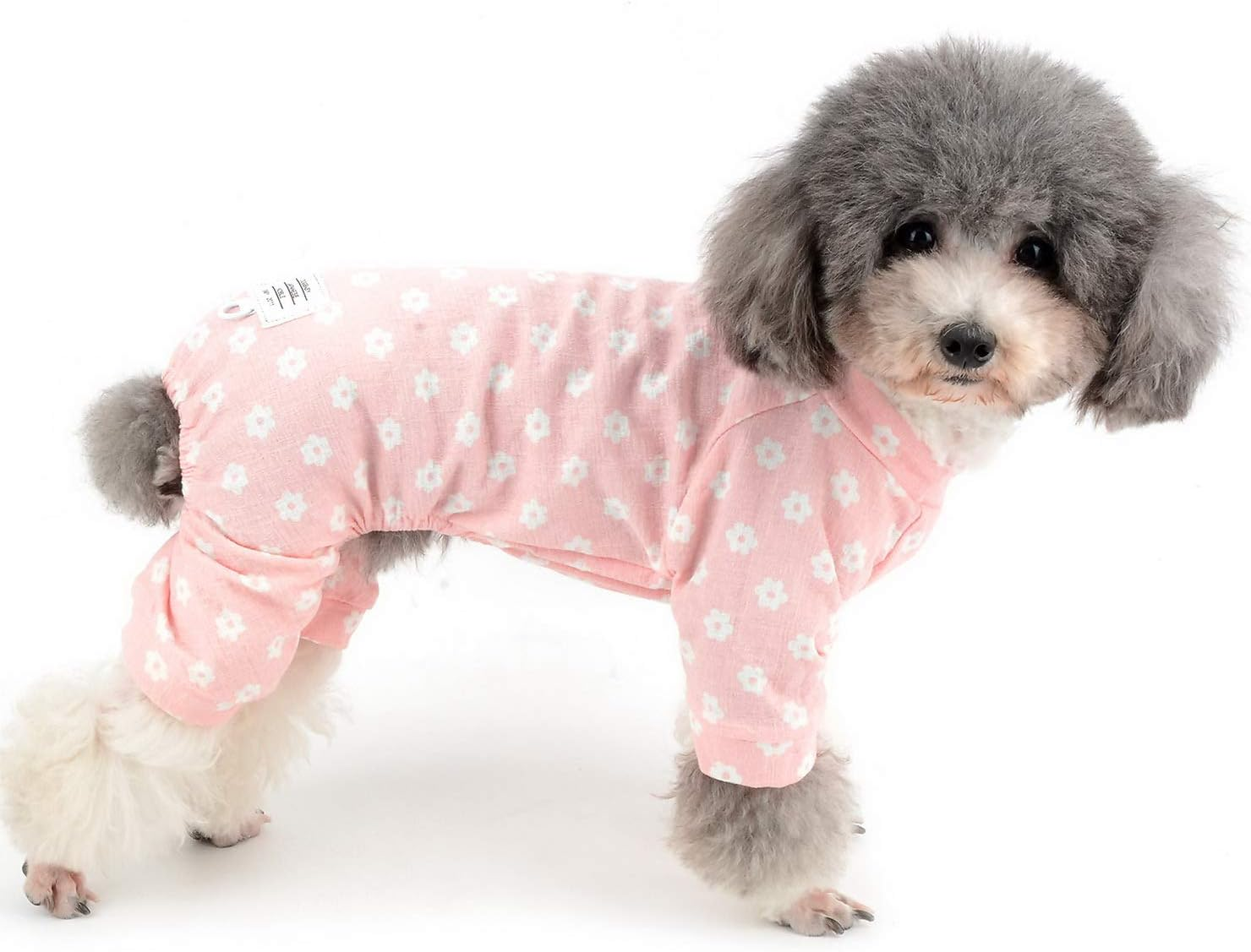 ZUNEA Small Dog Daisy Jumpsuit Pajamas Adorable Cotton Overalls Pjs Puppy Sleeping Clothes Shirt with Pant Pet Doggie Cats Four Legs Pyjamas for All Season Blue M