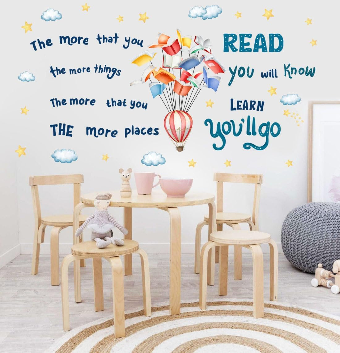 YIMEHDAN Reading Book Wall Decal,The More That You Read the More Things You Will Know Inspirational Quote Vinyl Wall Stickers, Removable Educational Reading Artwork for Classroom Office Library Decor image number 6