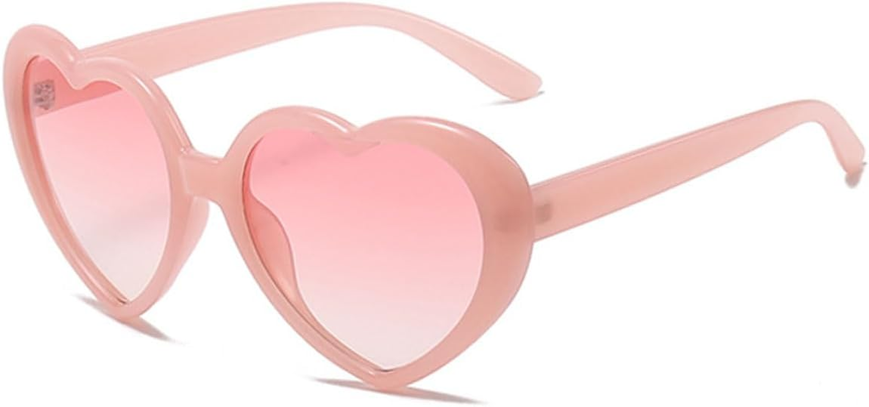 FADXIN Polarized Heart Shaped Sunglasses Oversized Vintage Fashion Love Eyeglasses Party Shopping Favors - Blue Gradient Blue image number 2