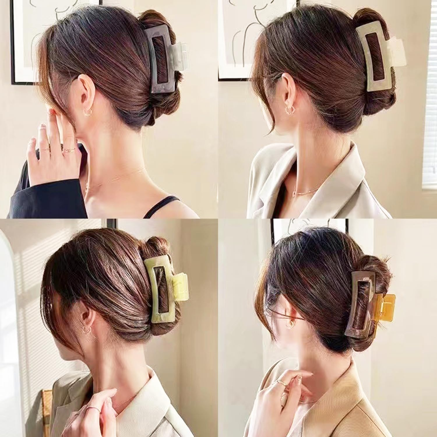 Hair Claw Clips for Women,Non-Slip Hair Claw Clips,Matte Hair Clips,Large Hair Claws Strong Hold Hair Styling Accessories for Women Gift (Multicolor) image number 4