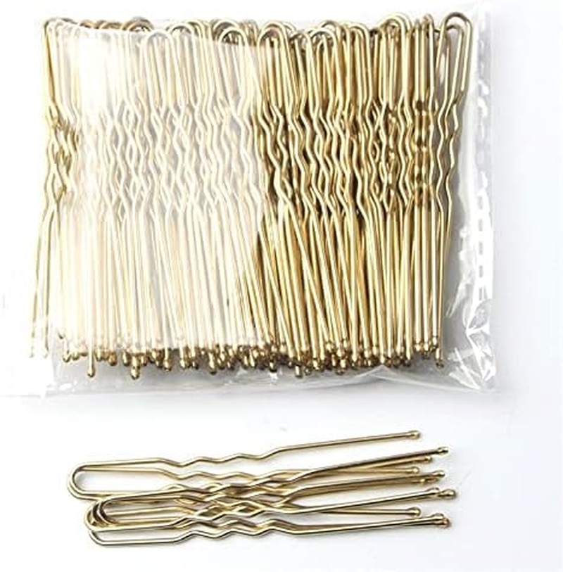 U Shaped Hair Pins,200 Count of Buns Waved Hair Pins for Women Girls with Box for Thin Thick Hair（2.36 Inch ） (Golden) image number 2