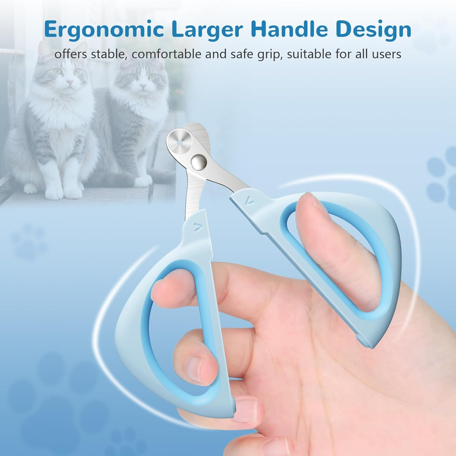 Euqvunn Cat Nail Clippers, Professional Cuts Nails Kittens with Safe Positioning Hole, Scissors Cats Nails Suitable for Kittens, Rabbits, Guinea Pigs, Puppies and Small Animals (Blue) image number 4