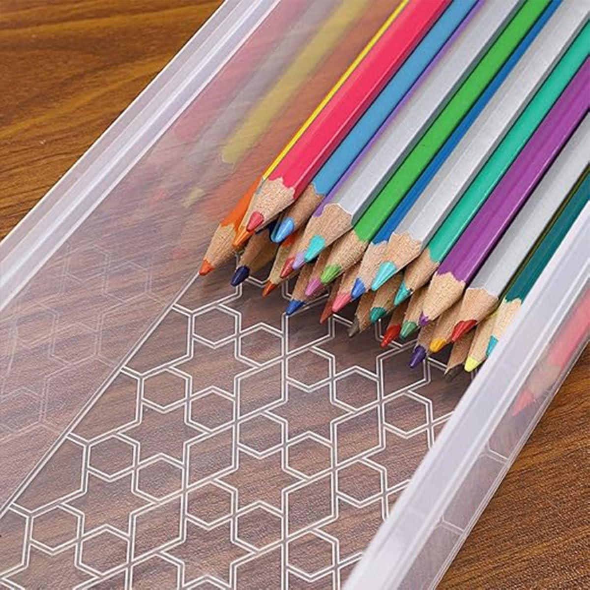 AIMALL 3PCS 2 Layer Versatile Clear Plastic Desktop Organizer Box for Cosmetics, Brushes, and Stationery, Multifunctional with Adjustable Compartments, Ideal for Home and Office Use image number 1