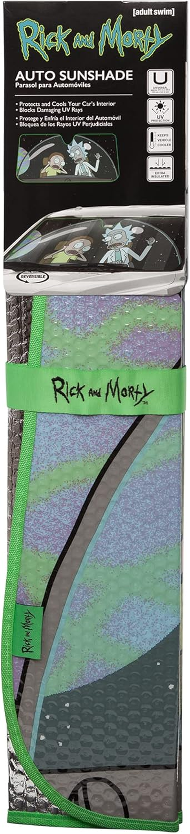 Plasticolor 003955W01 Warner Bros. Rick and Morty Accordion Sunshade, Silver image number 4