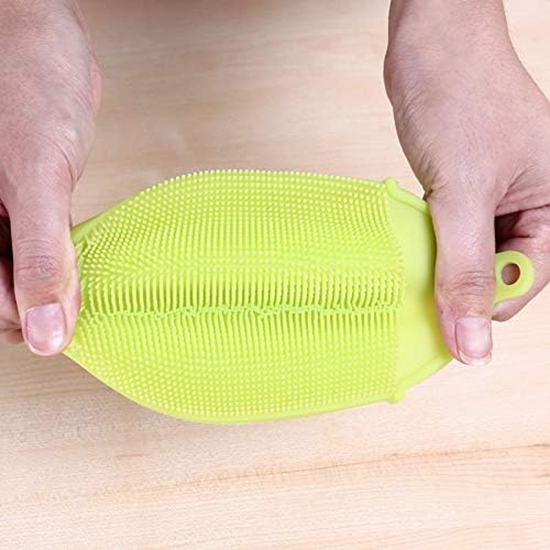 2-Pack Silicone Body Brush Glove, Soft Bath Shower Scrubber Sponge for Washing Cleaning Exfoliating Skin SPA Feet Back Massage