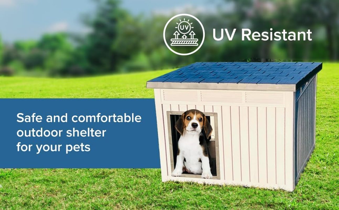 SBS Modern Dog House with Raised Floor, Weatherproof & Stylish Shelte, Stable & Scratch-Resistant for Dog, Cat, Bunny or Animal Backyard Shelter image number 6