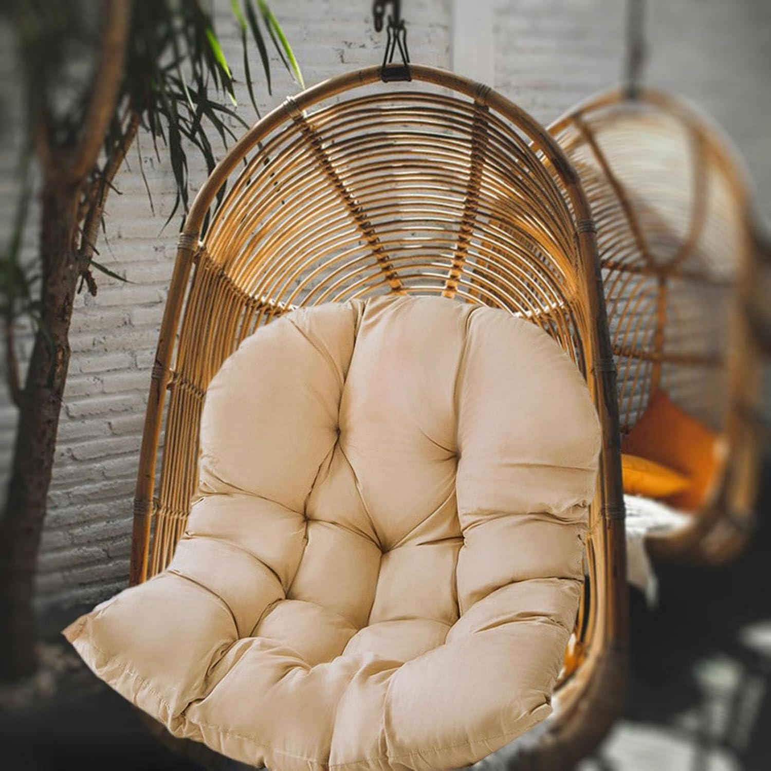 Hanging Egg Chair Cushion Chair Seat Cushion Garden Chair Mat Swinging Chair Pad for Lawn, Khaki image number 5