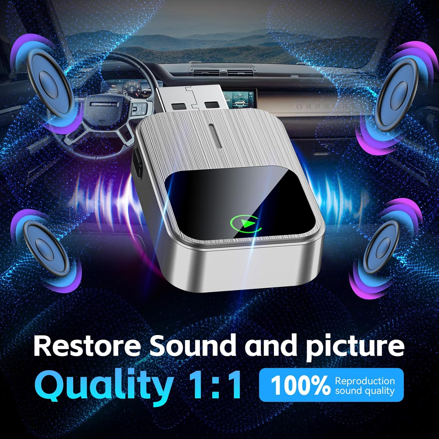 Wireless Carplay Adapter for Iphone, Converts Wired to Wireless Carplay Adapter with Reset Button, No Delay, Compatible for Apple Iphone Ios 12+ & Cars from 2017 image number 3