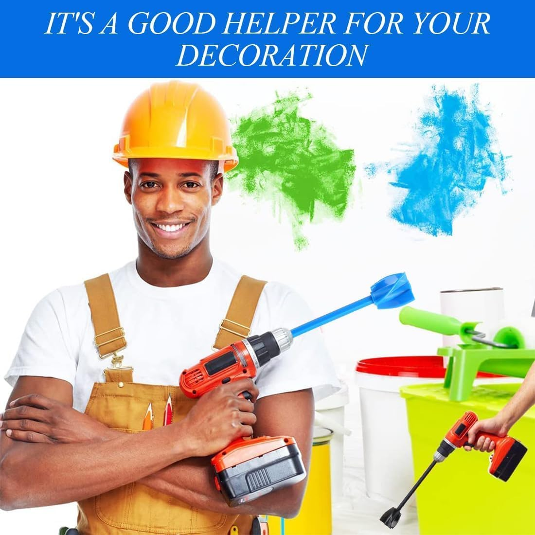 Resin Mixer Paddles, 4 Piece Set Paint Stirrers Drill Attachment,Reusable Plastic Epoxy and Resin Mixer Attachment Paddle,Epoxy Mixer Attachment for Drill image number 3