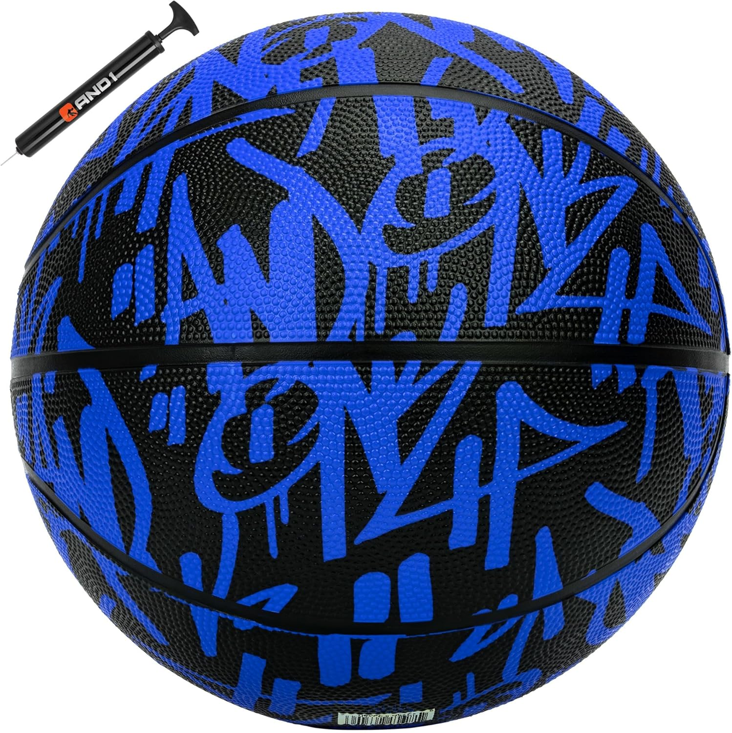 AND1 Street Ink 28.5 Basketball - Intermediate Rubber Streetball for Indoor/Outdoor Play, Includes Pump, Official Women'S High School, College, Size 6, for Girls & Women 12+