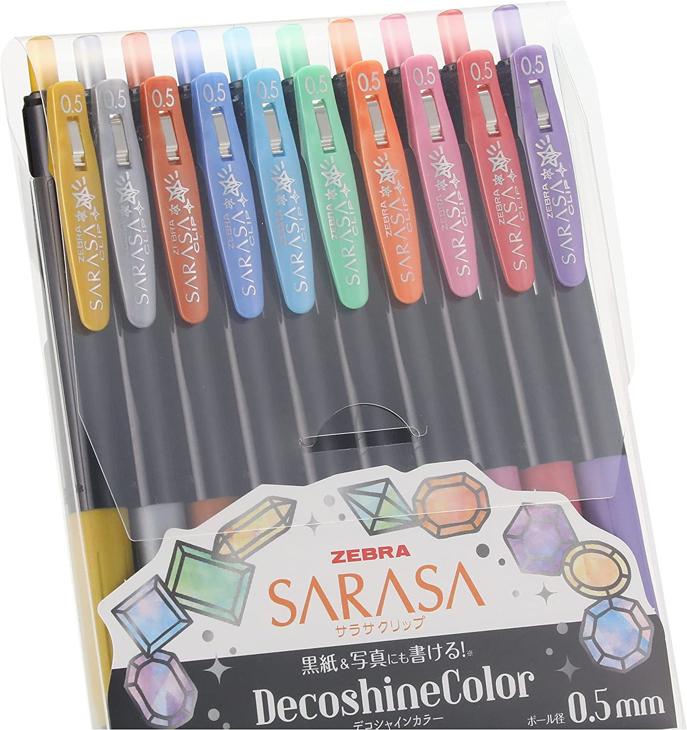 Zebra Gel Ballpoint Pen Sarasa Clip 0.5Mm Deco Shine Color, 10 Colors Set(Jj15-10C-Sh) image number 3