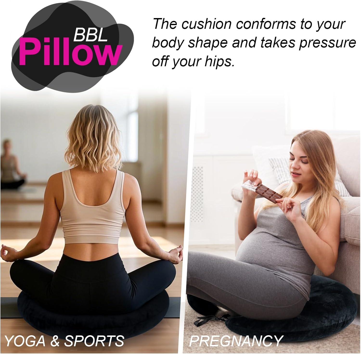 BBL Pillow after Surgery for Butt Sleeping Sitting, Driving Donut Hemorrhoid Pillow, Seat Support Hip Cushion, Cotton BBL Post Surgery Recovery Must Haves (Upgraded) image number 6