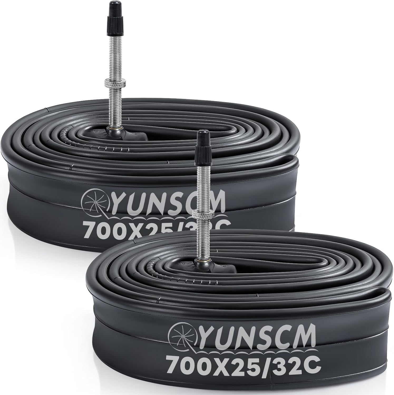 Yunscm 2 Pcs,700X28C Bike Tubes,700X25/32C Bike Inner Tubes,Presta Valve 48Mm,Ideal for High Wheel Rims,Road Bike Tube 700X25C/28C/30C/32C,700X28C Road Bike Tubes,700C Tube 25C/28C/30C/32C image number 4