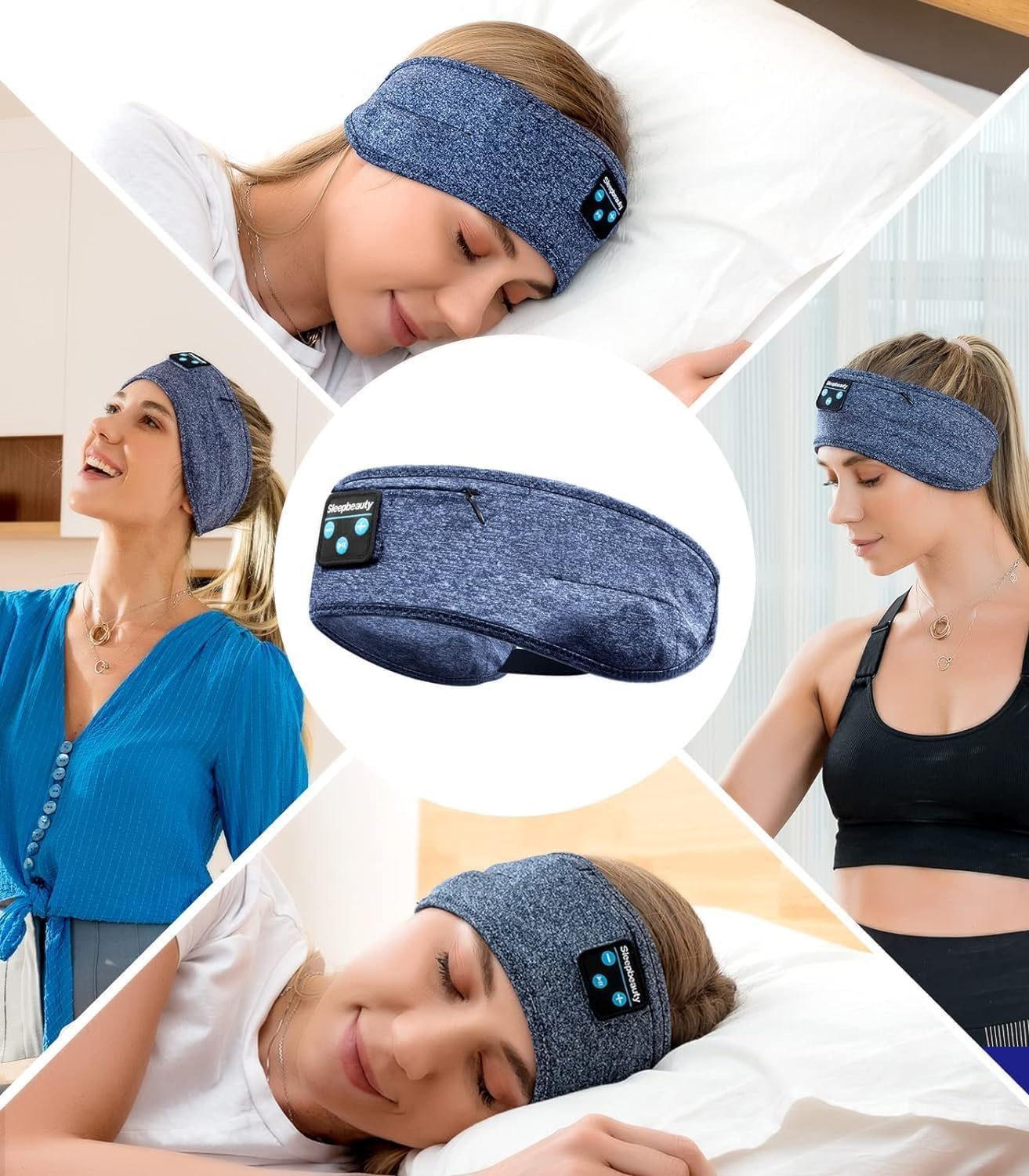 Sleep Headphones Bluetooth Sleep Headband Adjustable Sports Headphones Headband Wireless Earbuds for Side Sleeper, Workout Running Insomnia Travel Yoga Cool Tech Gadgets Unique Gift image number 6