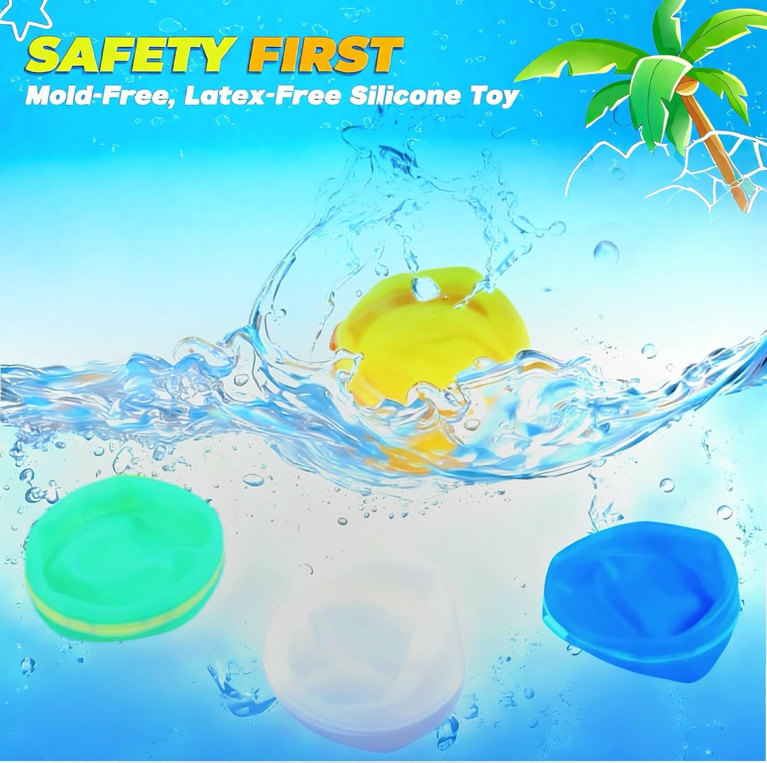 12Pcs Reusable Water Balloons with Mesh Bag, Latex-Free Quick Self-Sealing Water Balloons for Kids & Adults Water Games, Pool Toy, Bath Toy, Summer Party Supplies image number 3