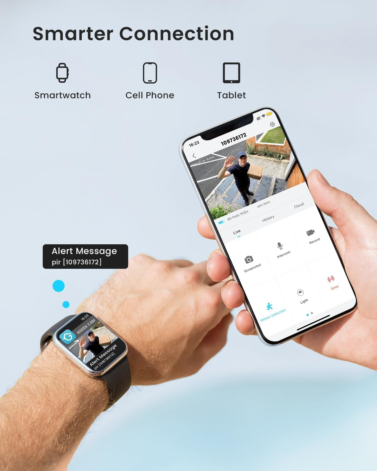 Iegeek 2K Security Camera Wireless Outdoor, Solar Dome Camera PTZ 360&deg; with Spotlight and Siren, 2.4Ghz Wifi Cameras, Color Night Vision, Compatible with Alexa, PIR, 2-Way Talk, IP65, Black image number 5