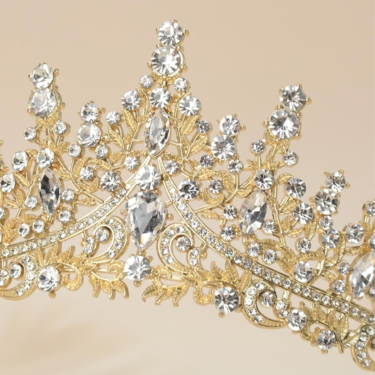 AIMALL Luxury Bridal Crown, Full Diamond Crystal Headband, 5.9 Inches Wide, Available in 6 Colors, Perfect for Weddings and Special Occasions image number 1