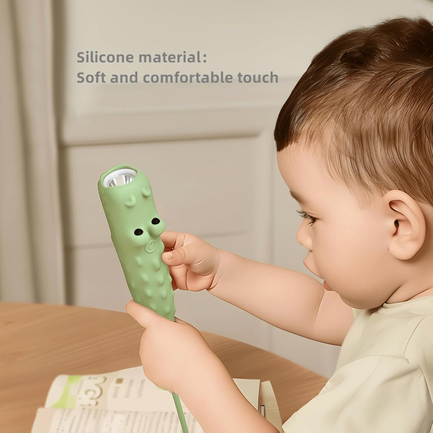 Silicone LED Flashlight,Rechargeable Cute Animal Shaped Silicone Kids Flashlight,Crocodile Flashlight,Gifts for Camping Essentials Gear,Birthday,Christmas and New Year image number 1