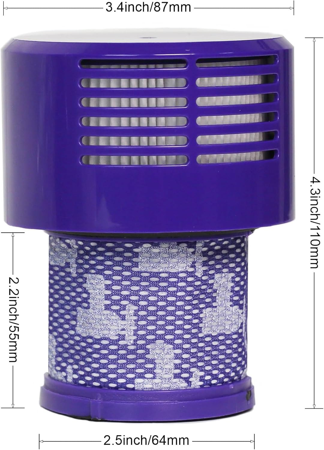 2 Pack V10 Filter Replacement, Compatible with Dyson V10 Cordless Vacuum Cleaner, V10 Cyclone Series, V10 Animal, V10 Absolute, V10 Total Clean, SV12, Washable & Reusable, Part No. 969082-01 image number 4