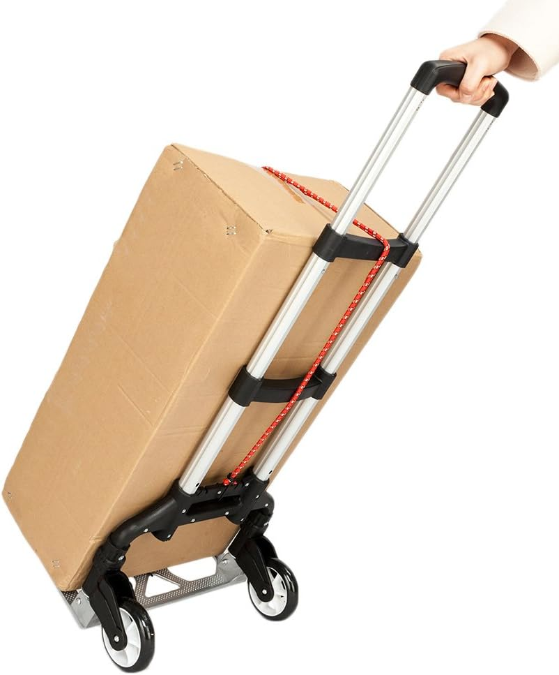 FCH Folding Hand Truck Aluminum Portable Folding Hand Cart 165Lbs Capacity Hand Cart and Dolly Ideal for Home, Auto, Office,Travel Use image number 4