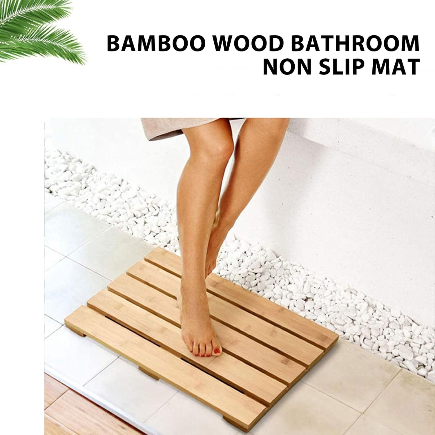 Bamboo Bath Mat Bon Slip, Multifunctional Easy Cleaning Shower Bath Mat, Bathroom Non Slip Mat Weight 1450G, Bamboo Shower Bath Mat, Bamboomat image number 6