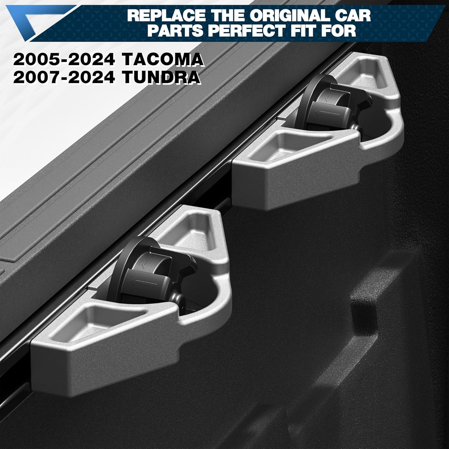 POFENZE Tie down Anchors Compatible with 2005-2024 Toyota Tacoma & Tundra (4Pcs) - Metal Bed Cleat Truck Bed Rail System Accessories, Cargo Tie-Down Striker(Part PT278-35160) image number 6