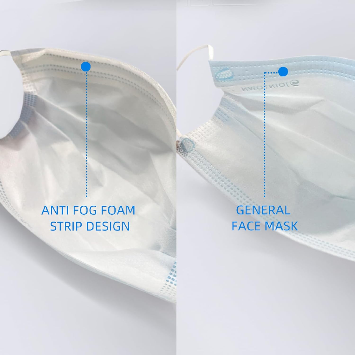 Jointown Anti-Fog 3-Ply Disposable Face Mask, Face Mask with Efficient Filter Media for Adult, Adjustable and Soft Nosepiece, Box of 50 Pcs image number 1