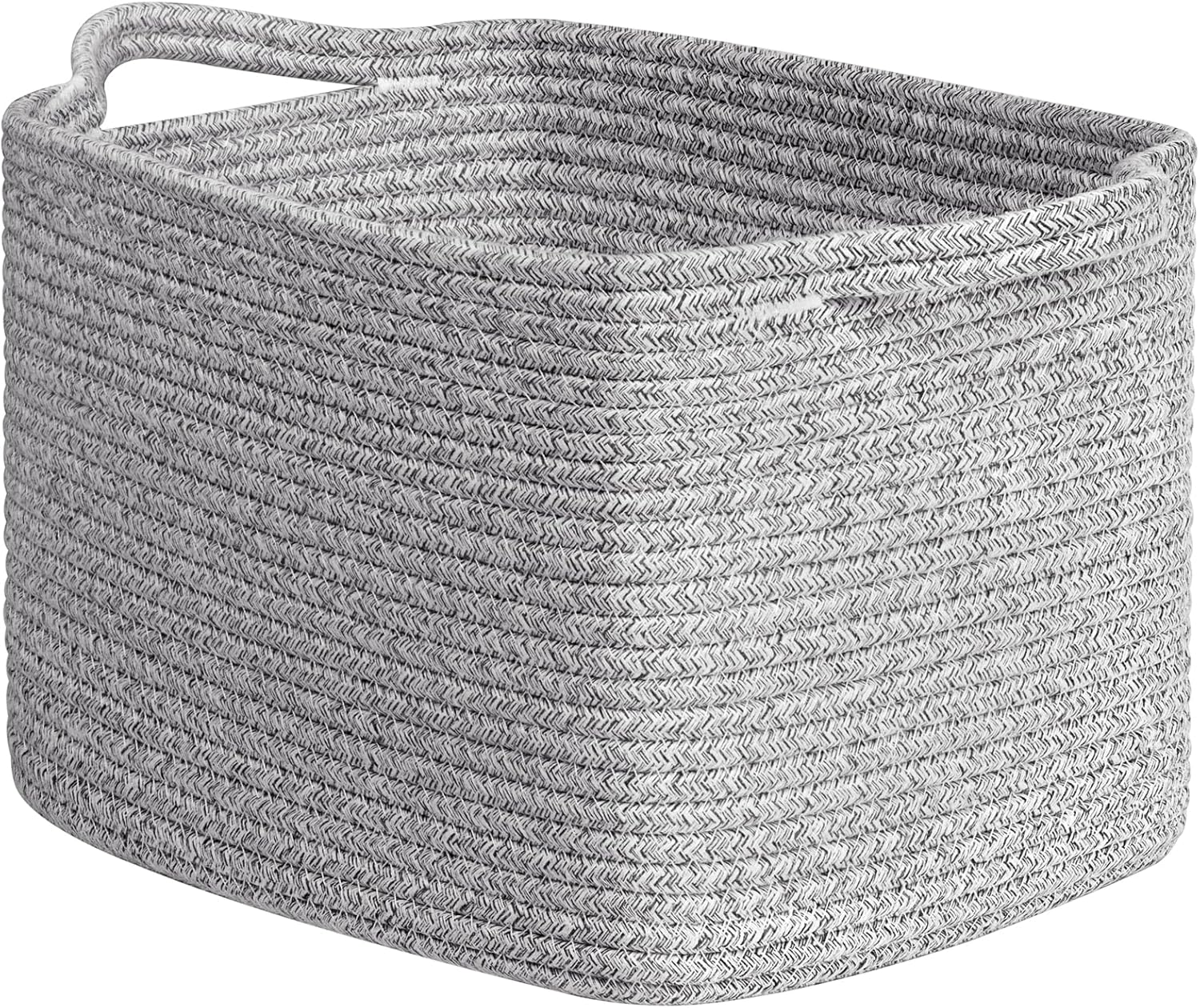 INDRESSME Woven Storage Basket, Black Baskets for Gifts, Nursery Toy Basket, Rope Baskets for Organizing, Shelf Storage, Multi-Purpose Organizer for Shoes, Clothes, Towels, Laundry 13 X 10 X 9 Inches