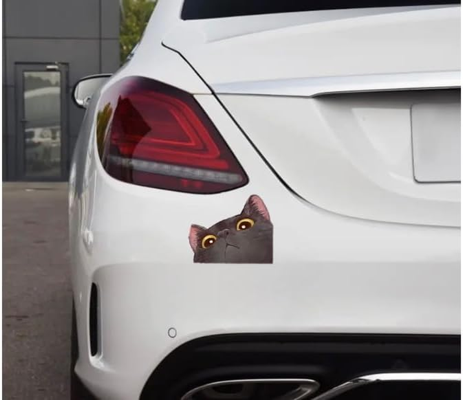 MAKTEM Cute Anime Cat Car Sticker, Peeking Animal Decals for Bumper Rear Window Mirror, Kawaii Cat Vinyl Decal for Vehicle, Vehicle Graphic Automotive Decals Cute Anime (Black Cat) image number 1