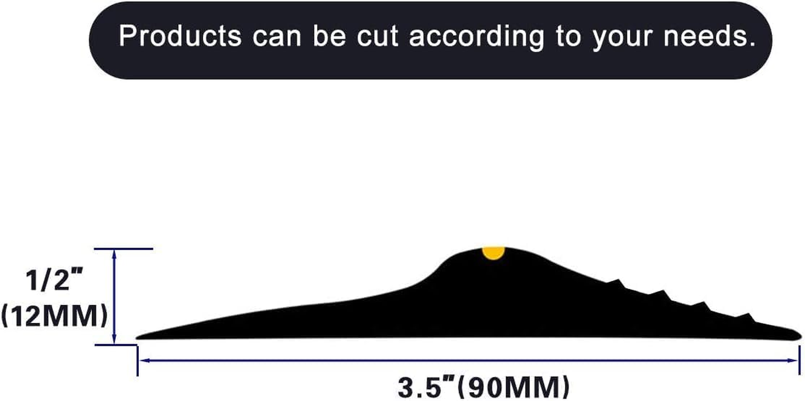 10Ft/3M Universal Garage Door Rubber Threshold Strip, Weatherproof Seal Strip DIY Weather Stripping Replacement, Not Include Adhesive/Sealant image number 6