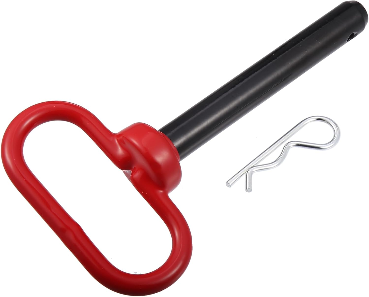 X AUTOHAUX 1Pcs 5/8" X 4" Trailer Towing Hitch Clips and Pins for Lawn Mower Trailer Towing Cargo Boat RV Car Truck Bike Tractor Tow Hitch Lock Pins Red Black