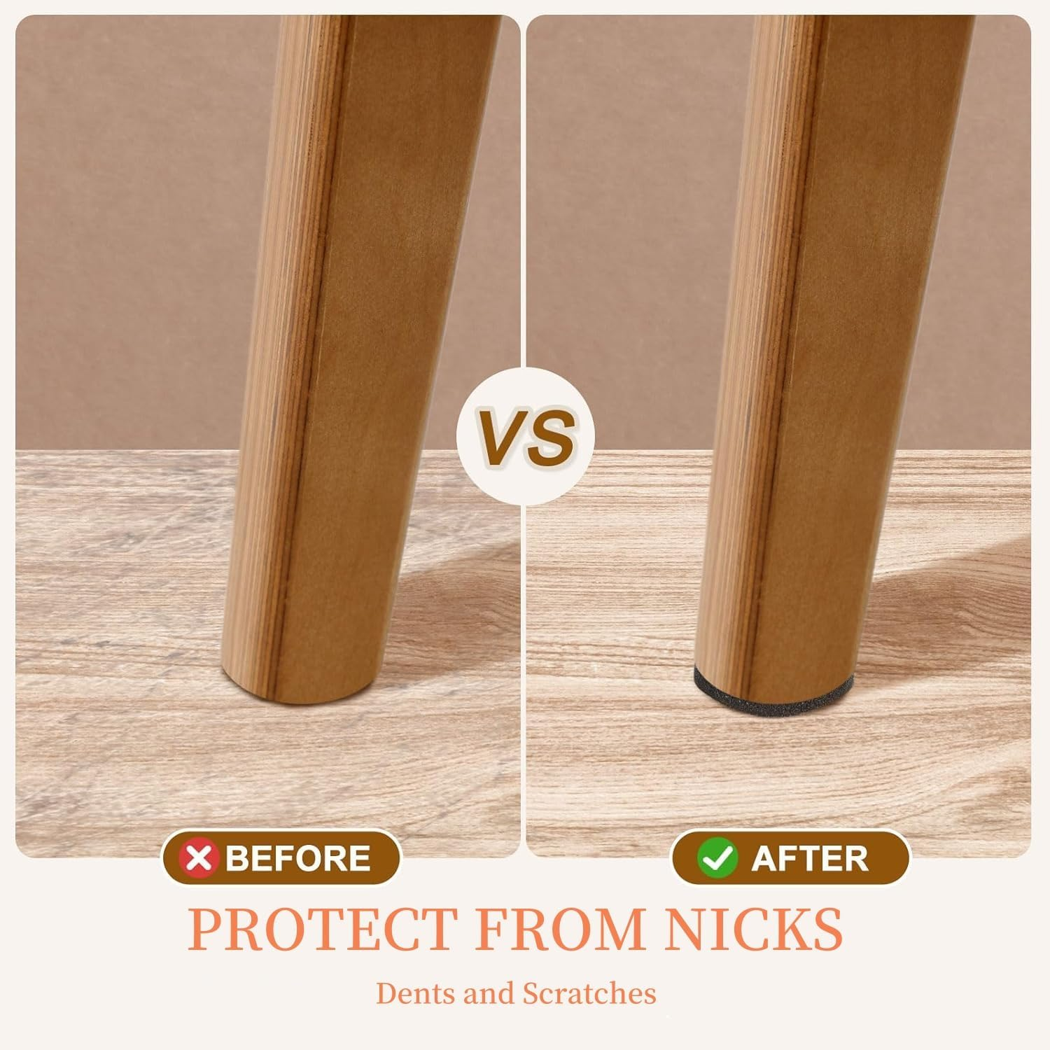 FLAFARY Non-Slip Furniture Pads Floor Protectors, Rubber Stickers Self-Adhesive Furniture Felt Pads for Chair, Table, Couch, Bed(102 PCS)