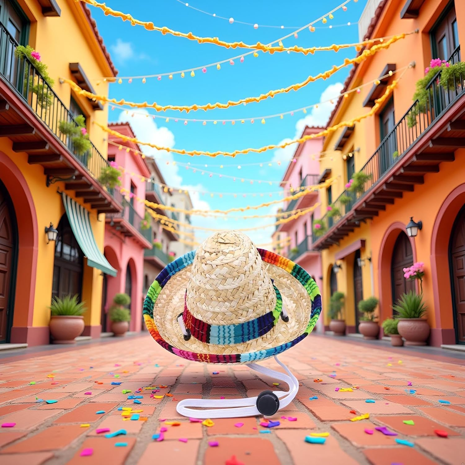 Pet Straw Hat, Cat Sun Hat, Pet Mexican Straw Hat, Mini Sombrero Hat, Party Decorations for Birthday for Small Pets/Puppies/Cats