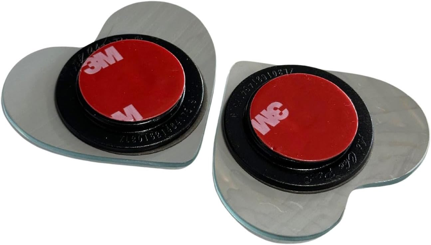 2Pcs Heart Shaped Blind Spot Mirrors for Cars &ndash; Convex Rearview Mirror for Enhanced Safety &ndash; Universal Fit Stick-On Side Mirror with Cute Heart Design &ndash; Perfect for Cars, Suvs, Trucks image number 4