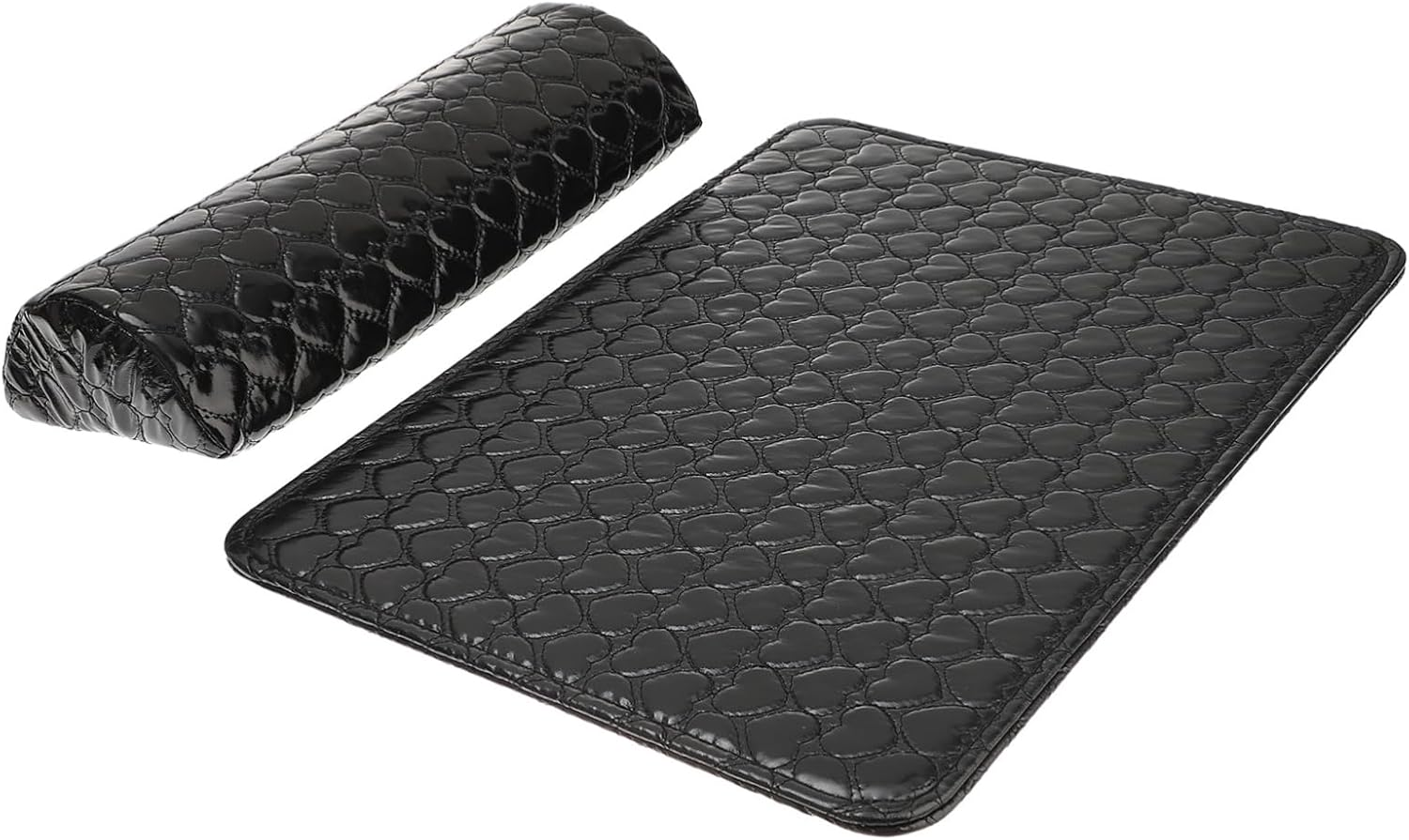 HEATSHAKING PU Leather Nail Art Hand Rest Cushion Comfortable Black Manicure Arm Pillow for Nail Techs Salon Home Use Detachable Washable Support Mat Training and Display image number 5