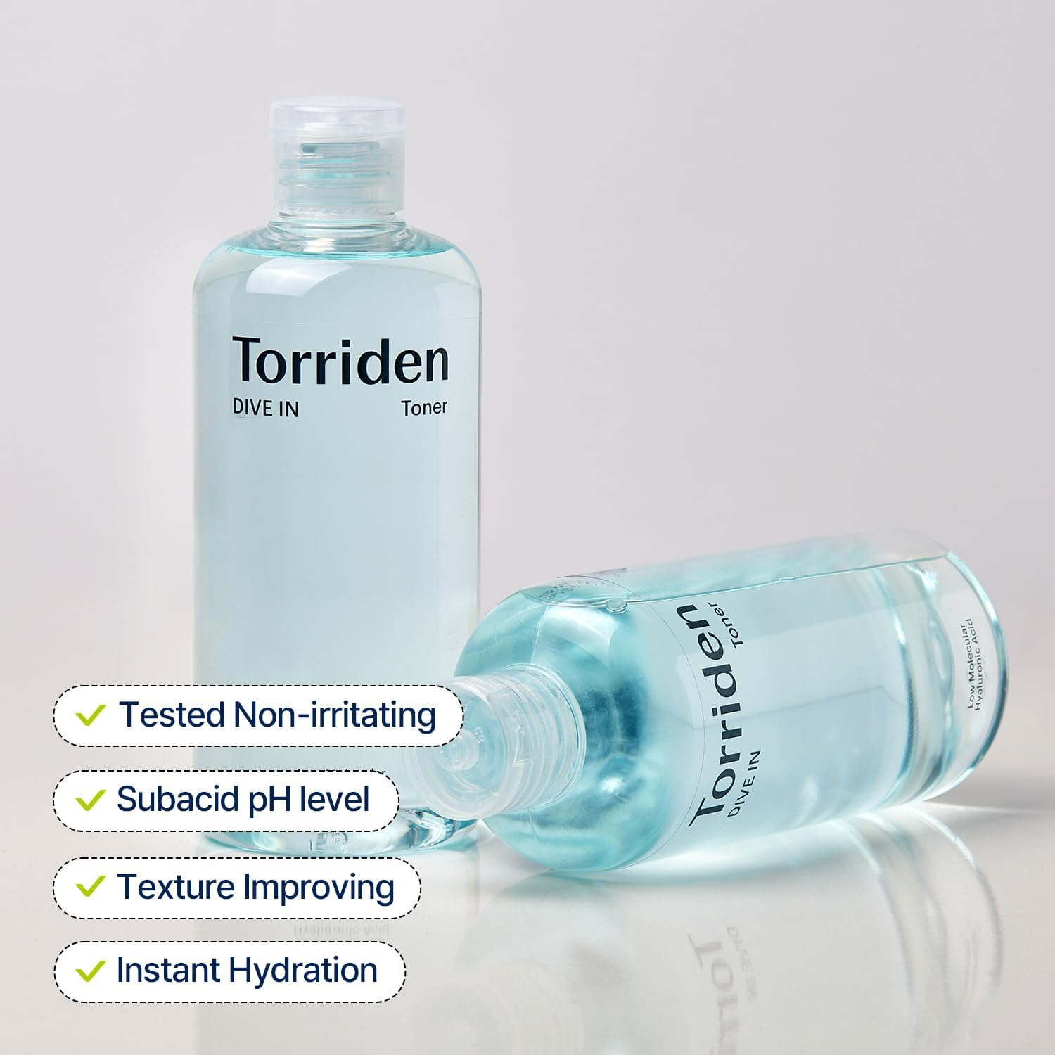 Torriden Dive-In Low-Molecular Hyaluronic Acid Toner 10.14 Fl Oz, Low Ph Facial Toning Water That Hydrates and Moisturizes Sensitive, Dehydrated, Oily Skin, Vegan Korean Skin Care image number 1