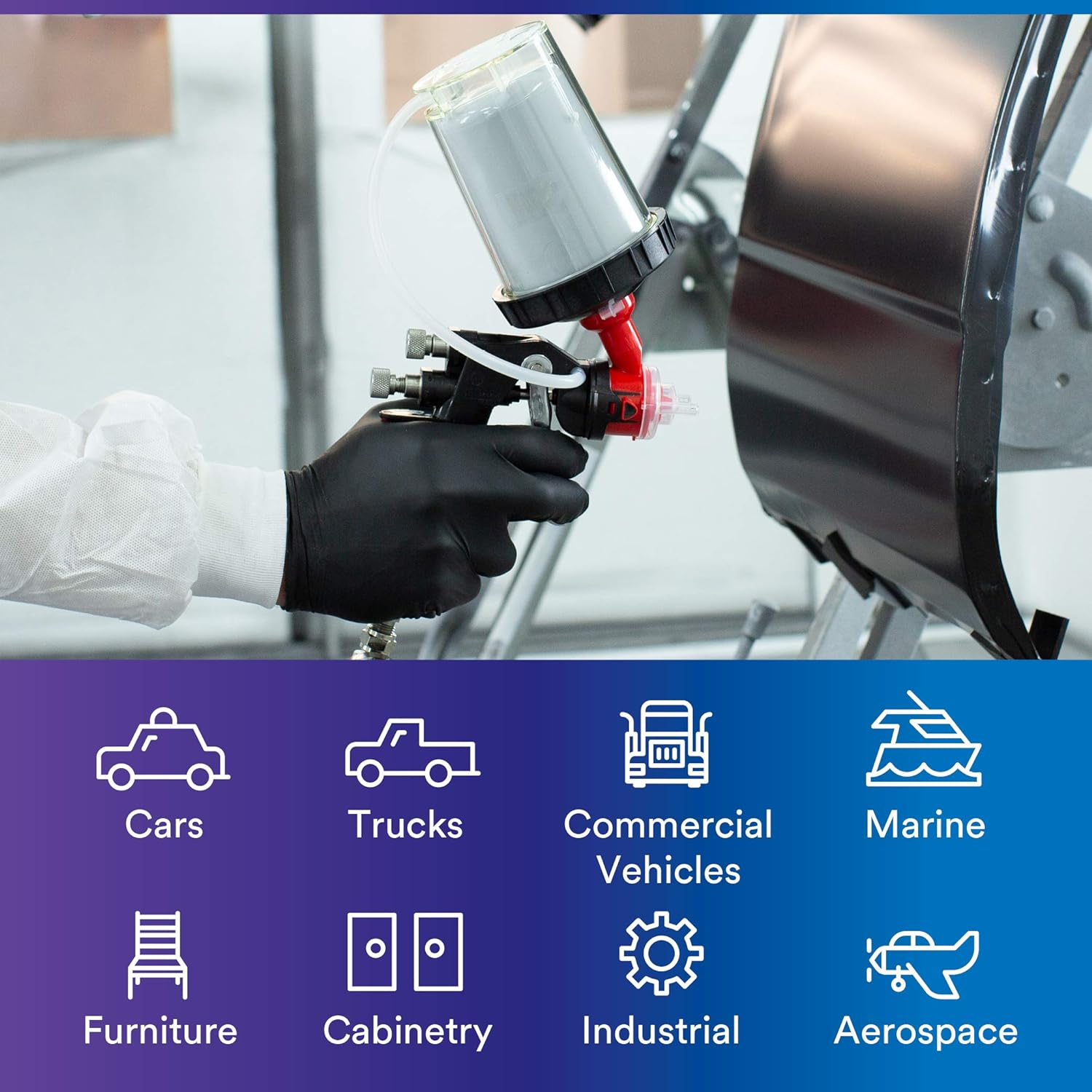 3M PPS 2.0 H/O Pressure Cup with Air Hose, 26121, Midi, 13.5 Ounces, Use with 3M Accuspray HGP Spray Gun for Thick High-Viscosity Latex Paints, Varnishes, Coatings and Primers, 1 Pack image number 3