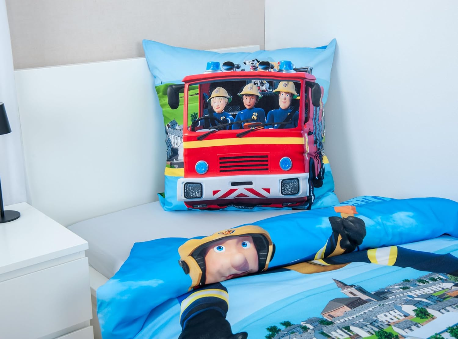 Herding Fireman Sam Bed Linen, Pillowcase Approx. 80 X 80 Cm, Duvet Cover Approx. 135 X 200 Cm, with Branded Zip, 100% Cotton/Renforc&eacute; image number 3