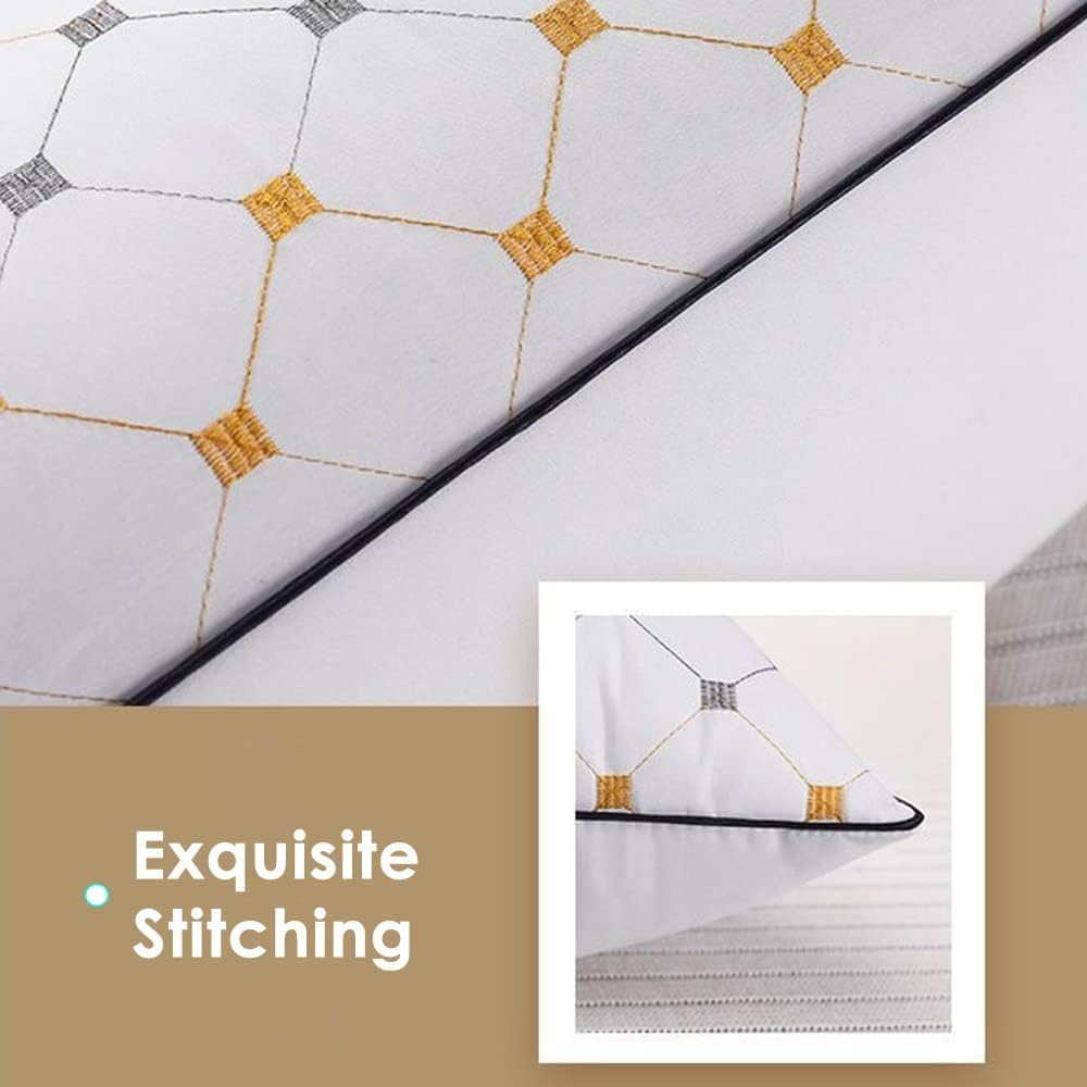 4-Pack Queen Bed Pillows for Sleeping &ndash; Hotel Quality, Hypoallergenic, Soft & Supportive, Medium Height Pillow, Checked Pattern, Removable Cotton Covers, Machine Washable &ndash; 74X48Cm image number 6