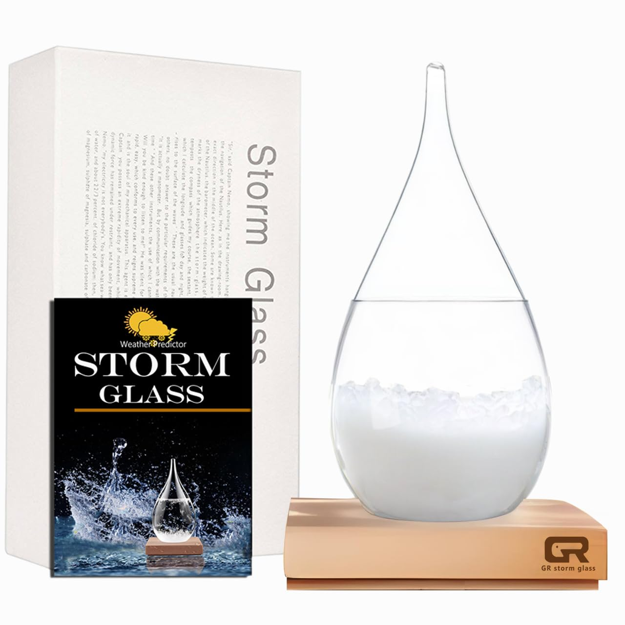 Storm Glass Weather Forecast Bottle - Snow Globes Barometer,Cloud Storm Weather Station,Decorative Weather Predictor, Home and Office Decor, Unique Gift Idea (X-Large) image number 4