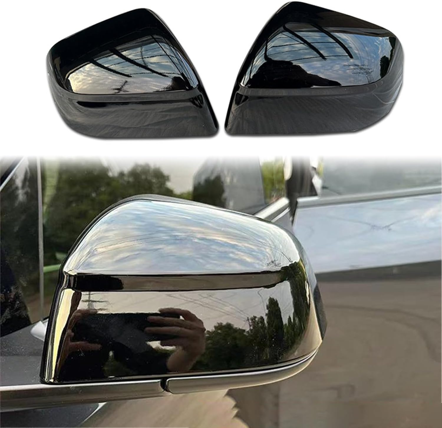 Fit Tesla Model Y Juniper Rearview Mirror Guard Cover,For ABS Side Mirroe Cover Exterior Accessories Compatible with Tesla Model Y Juniper 2025 2026(Glossy Carbon Pattern)